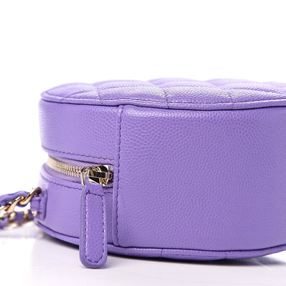 Chanel Caviar Quilted Round Clutch With Chain Purple 7 of 9