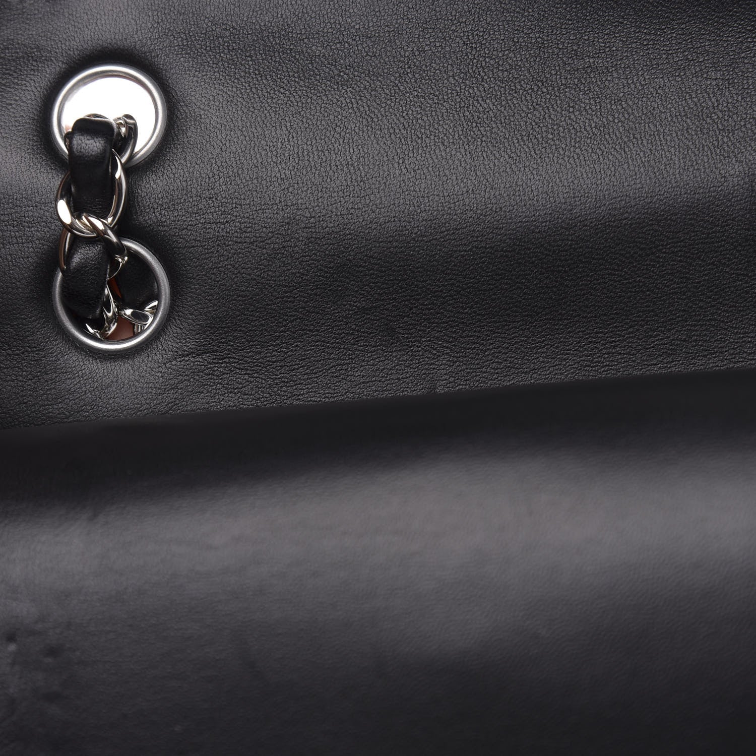 Chanel Lambskin Quilted Medium Double Flap Black 13 of 14