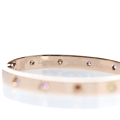 Cartier 18K Pink Gold Sapphire Garnet Amethyst LOVE Bracelet 16 3 of 7