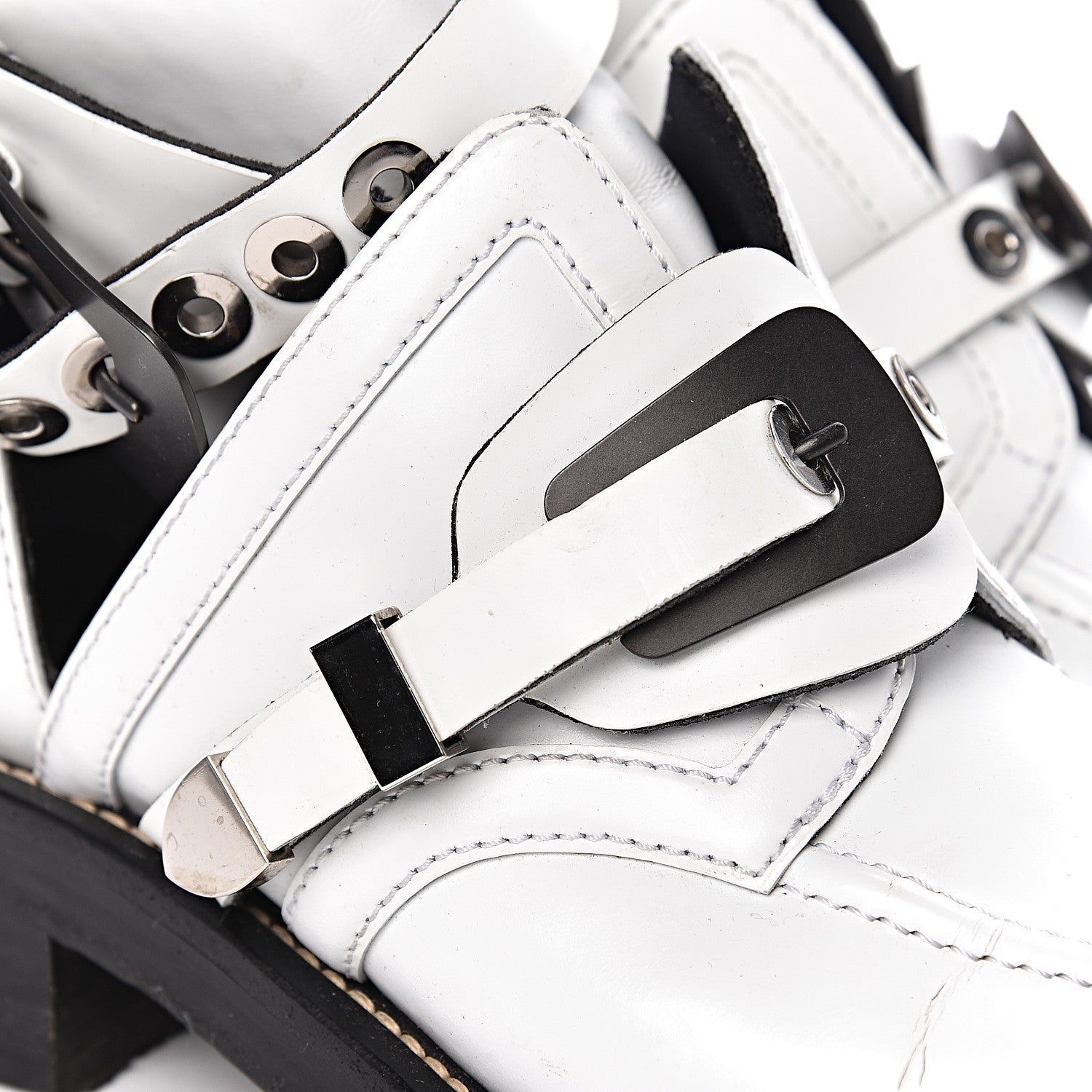 Balenciaga Brushed Calfskin Ceinture Ankle Boots 39 White 10 of 21