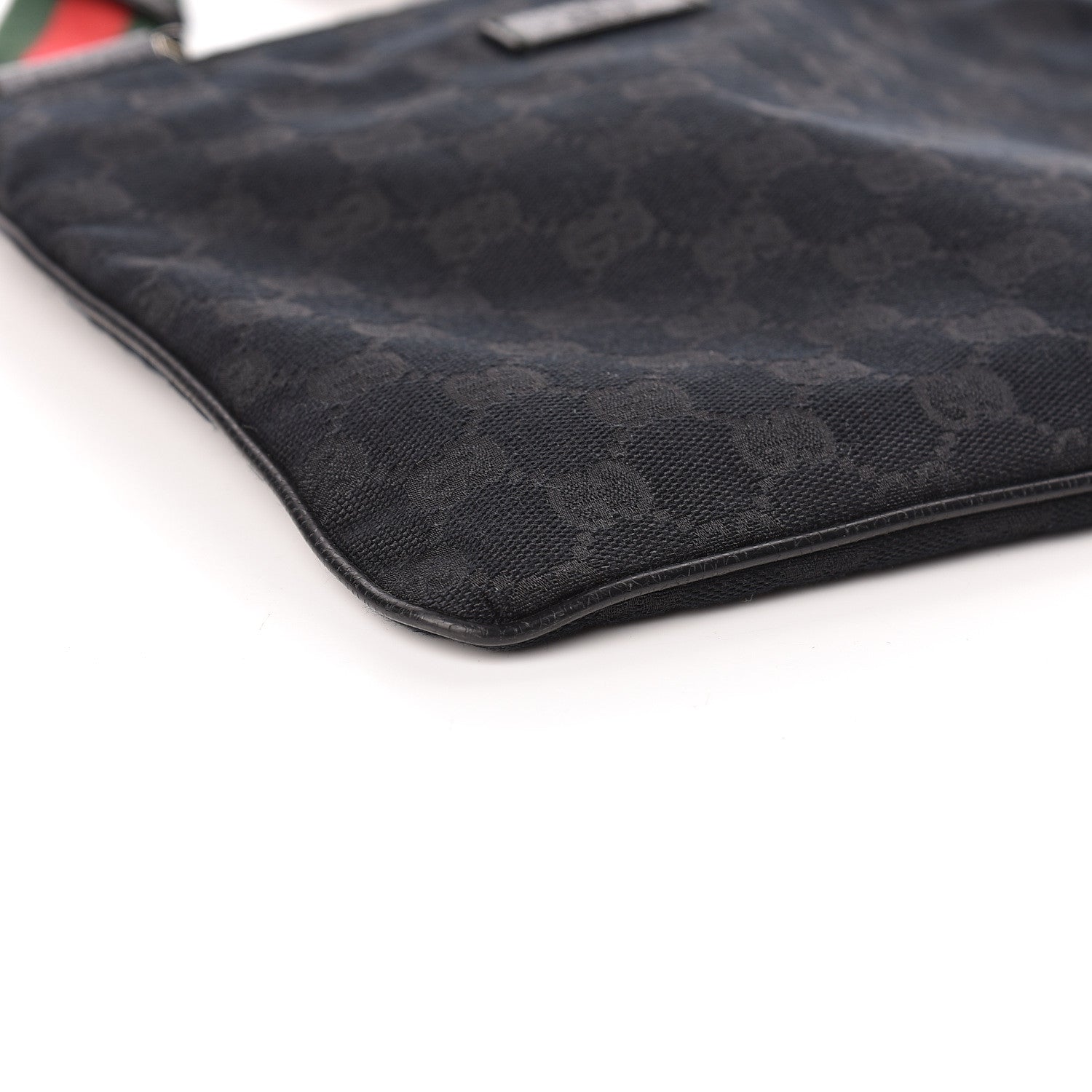 Gucci Monogram Web Small Flat Messenger Bag Black 5 of 11
