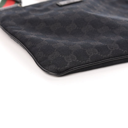 Gucci Monogram Web Small Flat Messenger Bag Black 5 of 11