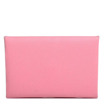 Hermes Epsom Calvi Card Case Rose Confetti 1 of 8