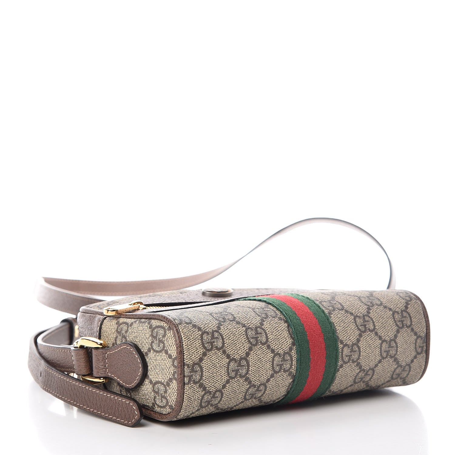 Gucci GG Supreme Monogram Web Mini Ophidia Shoulder Bag Brown 4 of 7
