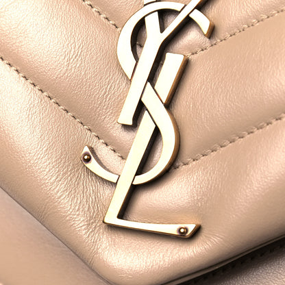 Saint Laurent Calfskin Y Quilted Monogram Medium Loulou Chain Satchel Dark Beige 15 of 15