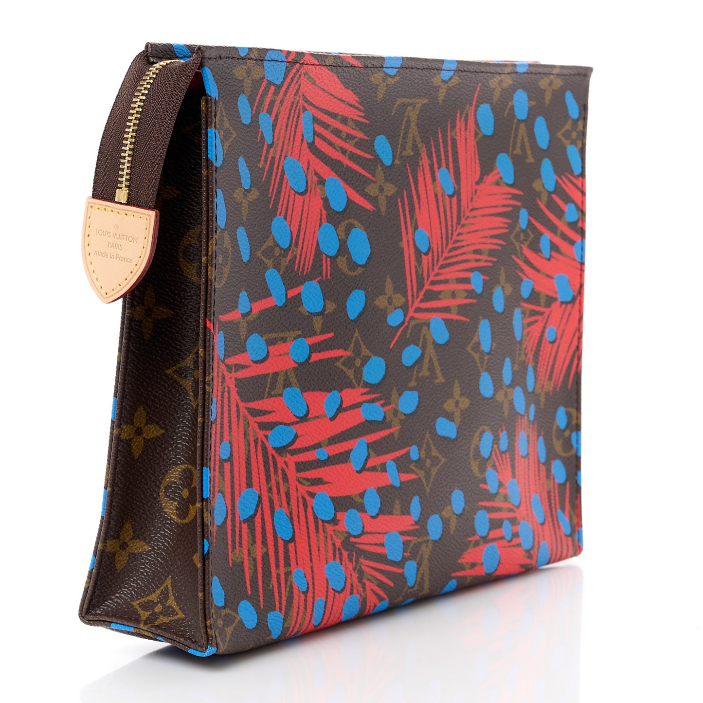 Monogram Jungle Dots Toiletry Pouch 26 Coquelicot Denim