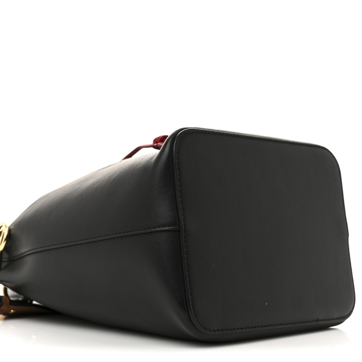 Vitello Grace F is Fendi Stamp Patch Perforated Small Mon Tresor Bucket Bag Black