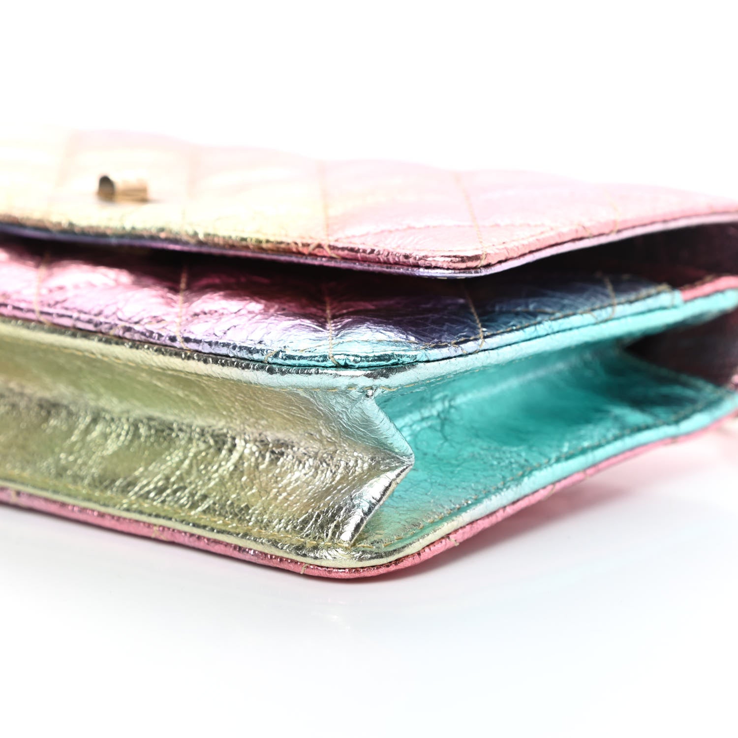 Chanel Metallic Goatskin Quilted 2.55 Reissue Wallet on Chain WOC Multicolor 11 of 12