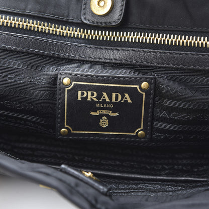 Prada Tessuto Nylon Soft Calfskin Tote Black 5 of 12
