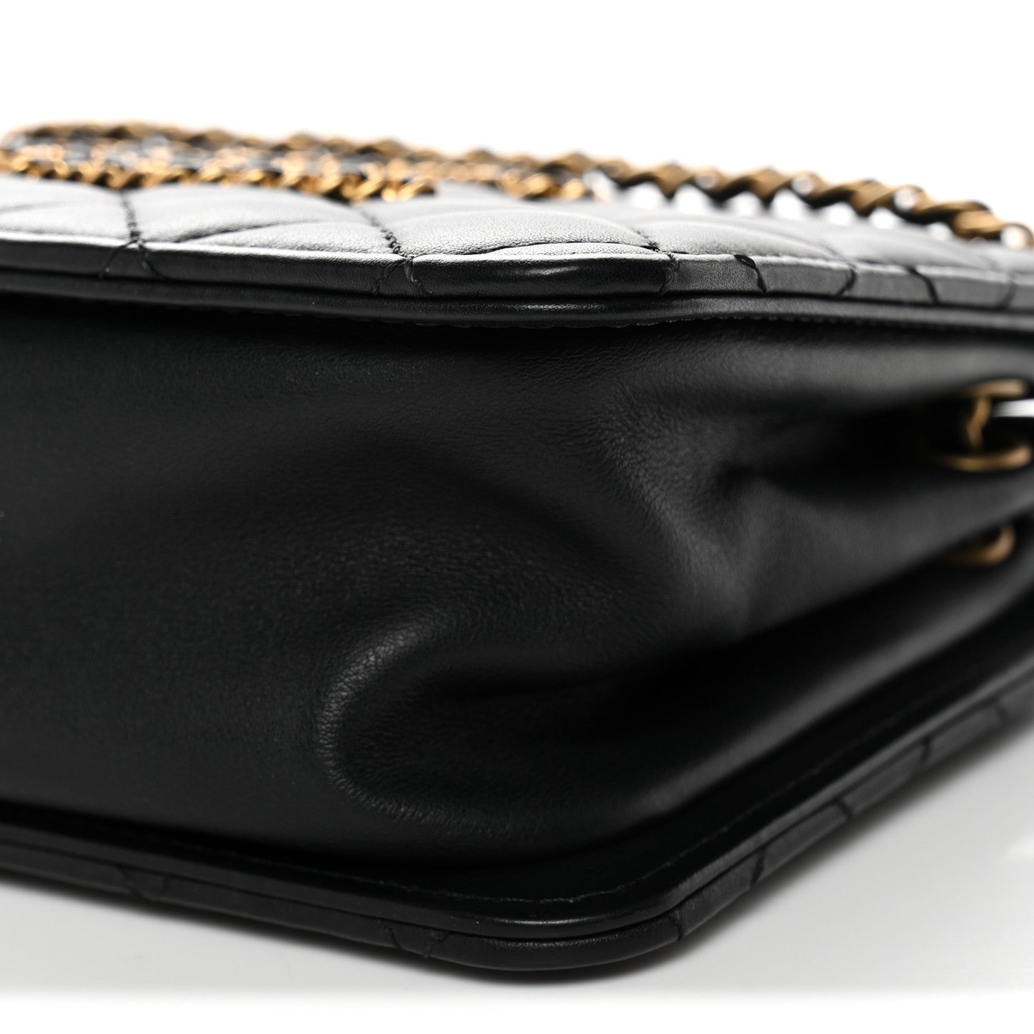 Chanel Calfskin Quilted Small CC Chain Accordion Tote Black