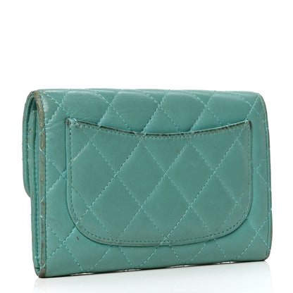 Chanel Lambskin Quilted Small Flap Wallet Green 2 of 4