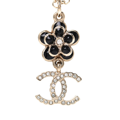 Chanel Enamel Crystal CC Camellia Flower Necklace Gold 4 of 4