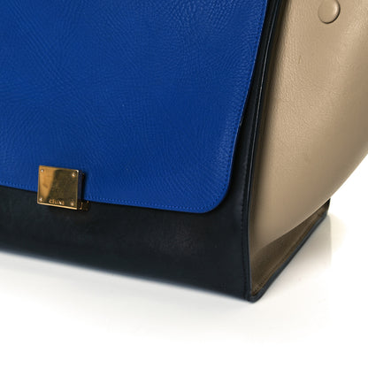 Celine Elephant Calfskin Mediuml Tri-color Trapeze Indigo 5 of 8
