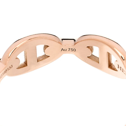 Hermes 18K Rose Gold PM Chaine d'Ancre Enchainee Ring 54 7 5 of 8