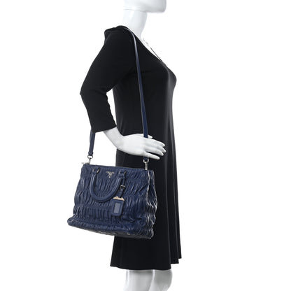 Prada Nappa Gaufre Double Zip Tote Bluette 2 of 12