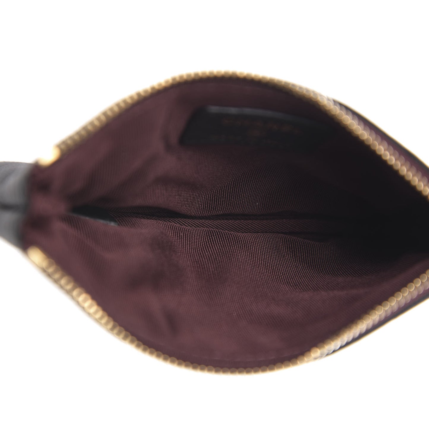 Caviar Chevron Quilted Small Cosmetic Case Black