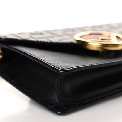 Fendi Vitello Liberty F is Fendi Bi-Color FF 1974 Embossed Envelope Belt Bag Maya Black 8 of 9