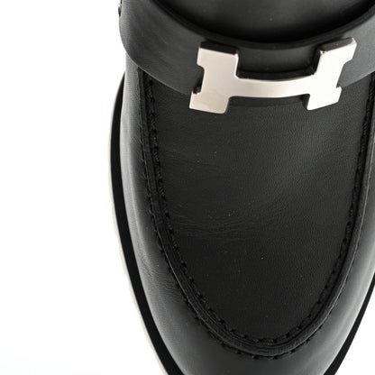 Hermes Calfskin Womens Foch 60 Pump 38 Black 9 of 11