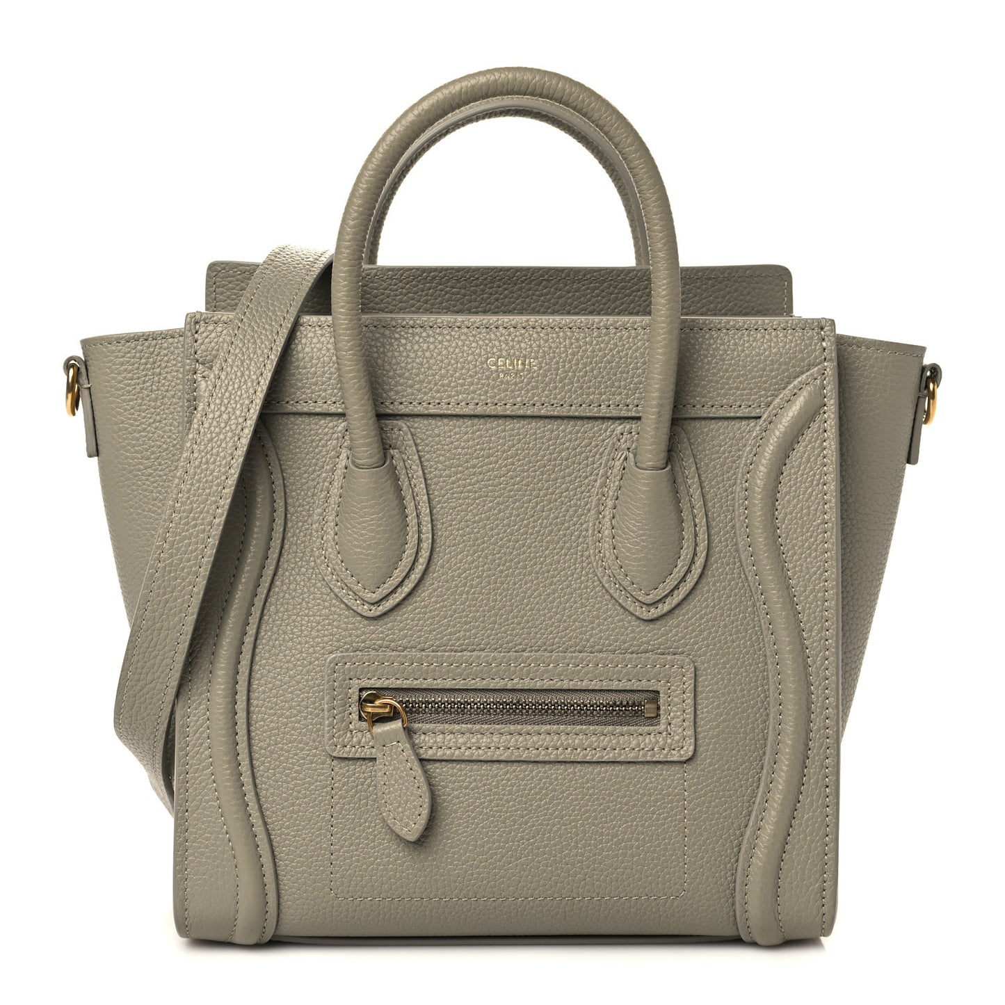 Drummed Calfskin Nano Luggage Green