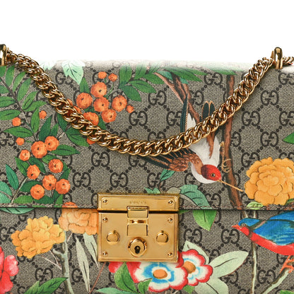Gucci GG Supreme Monogram Tian Medium Padlock Shoulder Bag Beige Multicolor New Acero 8 of 10