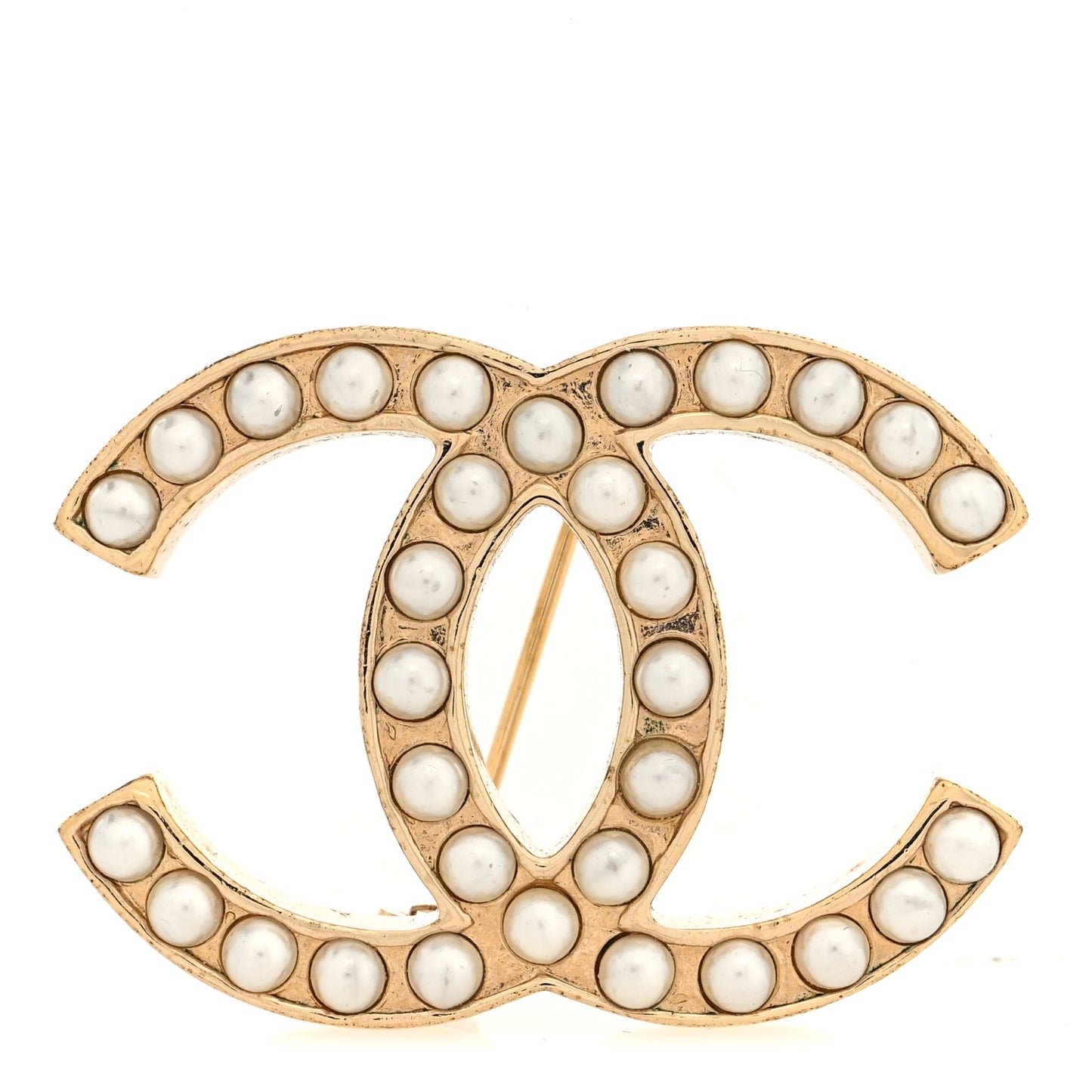 Pearl CC Brooch Gold