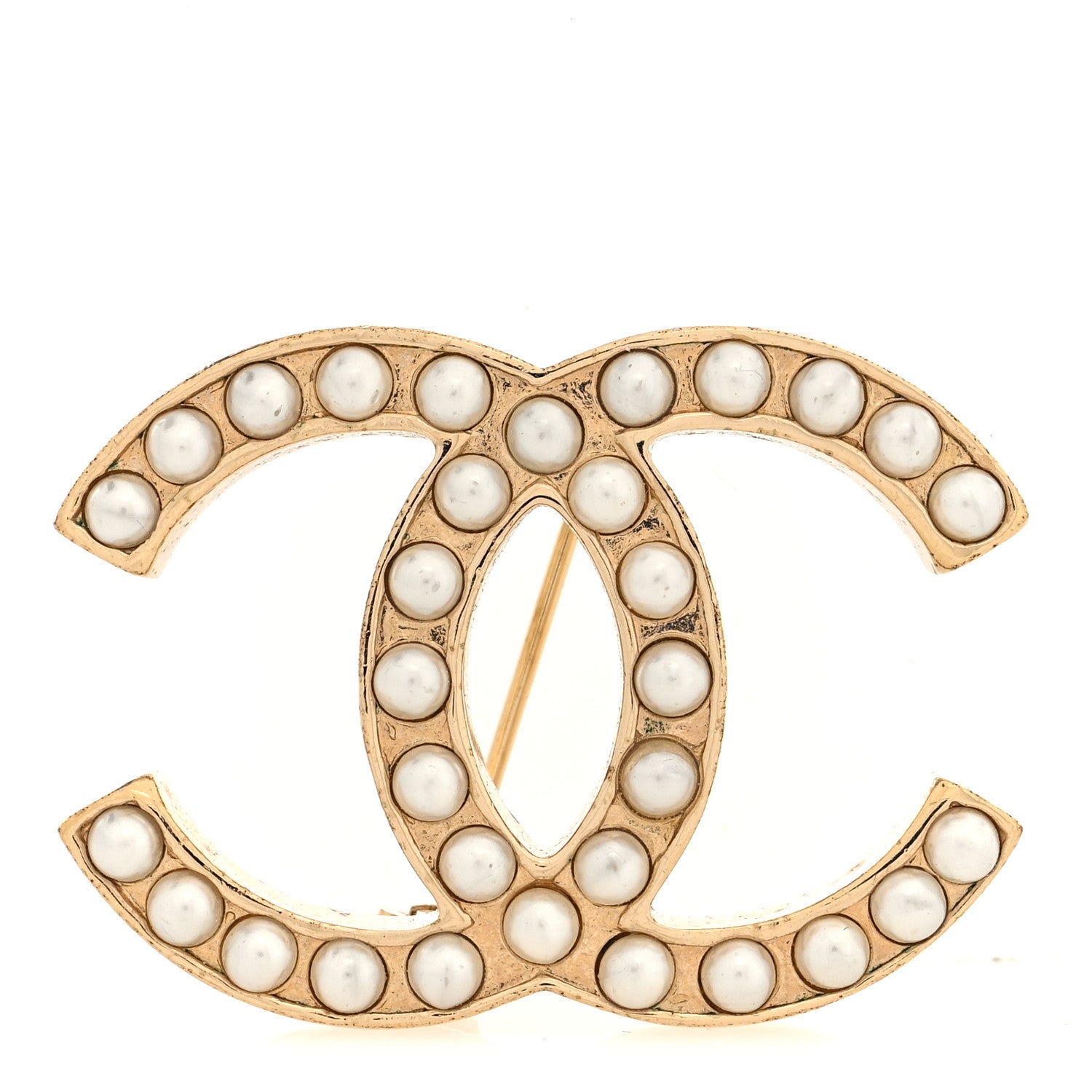 Chanel Pearl CC Brooch Gold 1 of 3
