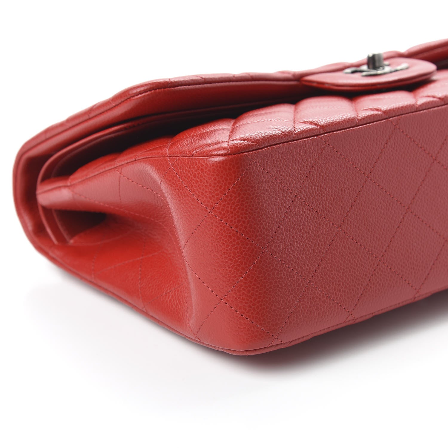 Chanel Caviar Quilted Jumbo Double Flap Red 5 of 10