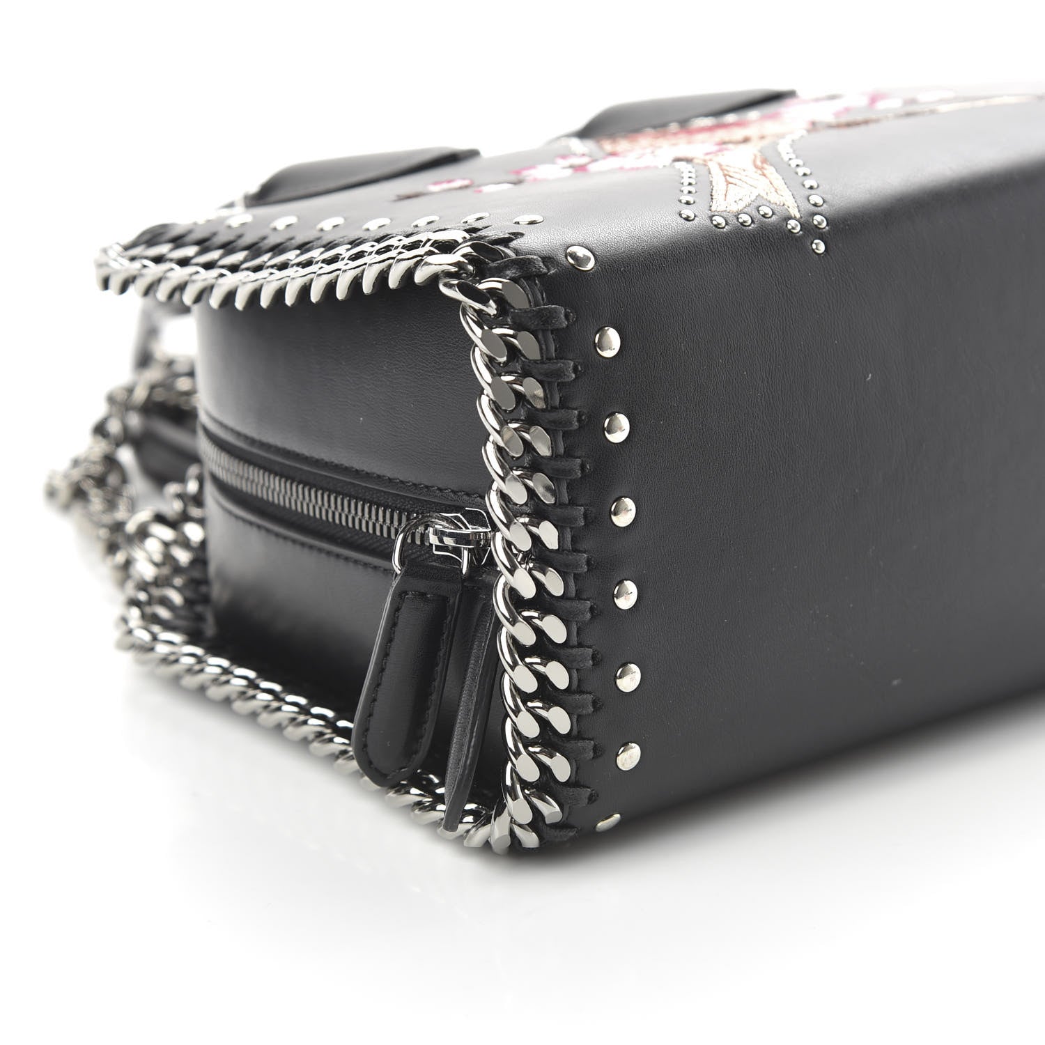 Stella McCartney Eco Alter Nappa Mini Falabella Box Bird Top Handle Bag Black 6 of 9