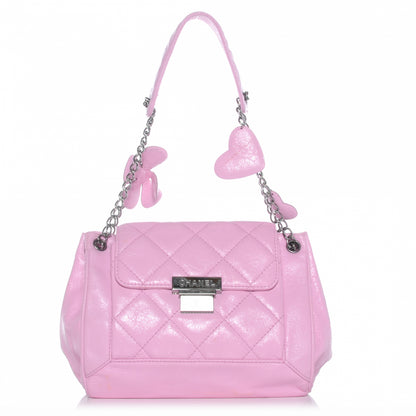 Chanel Glazed Calfskin Quilted Lucky Charms Accordion Flap Pink 1 of 7