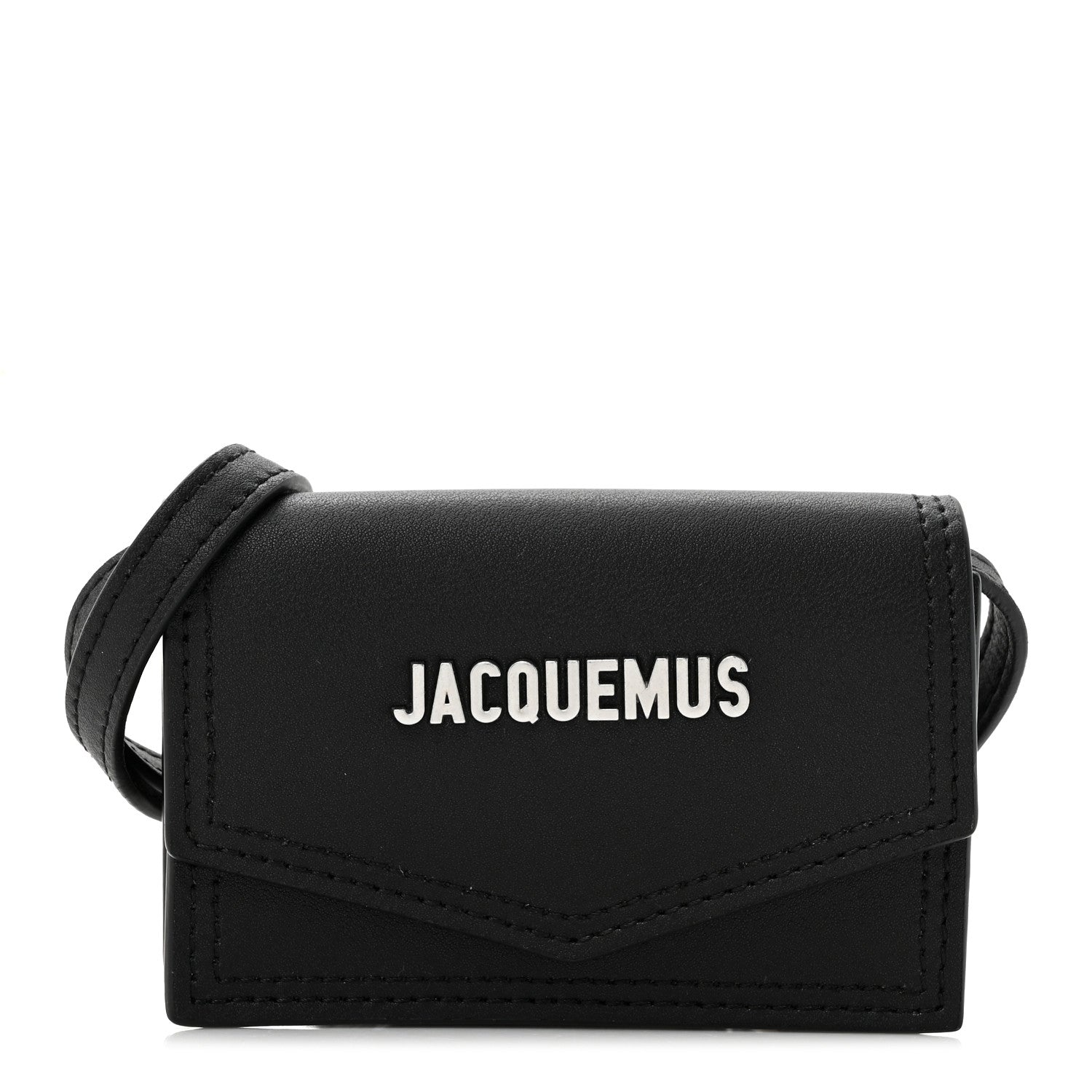 Jacquemus Smooth Calfskin Le Porte Azur Envelope Wallet Black 1 of 9