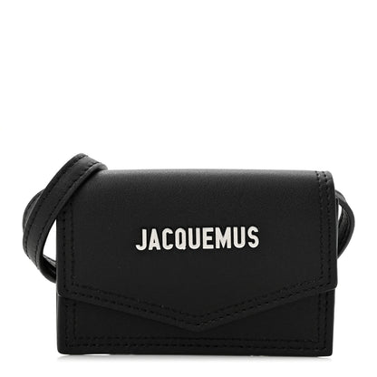 Jacquemus Smooth Calfskin Le Porte Azur Envelope Wallet Black 1 of 9