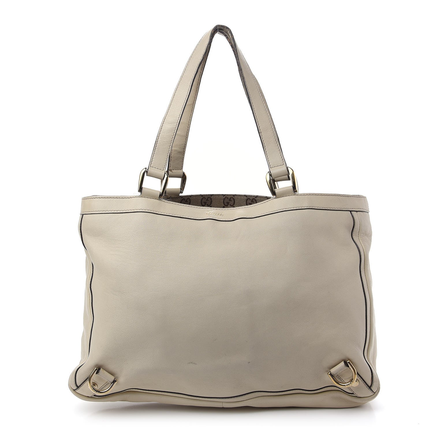 Gucci Calfskin Medium Abbey Tote Off White 1 of 10