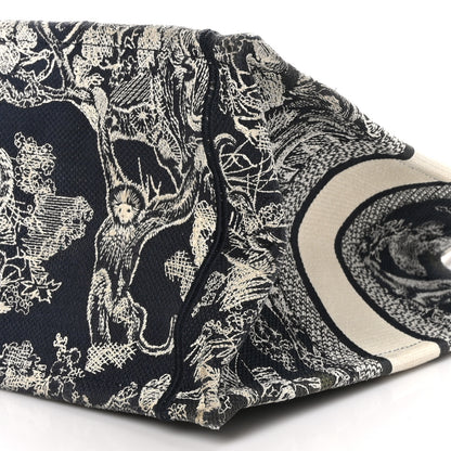 Christian Dior Canvas Embroidered Medium Toile De Jouy Reverse Book Tote Blue 9 of 9