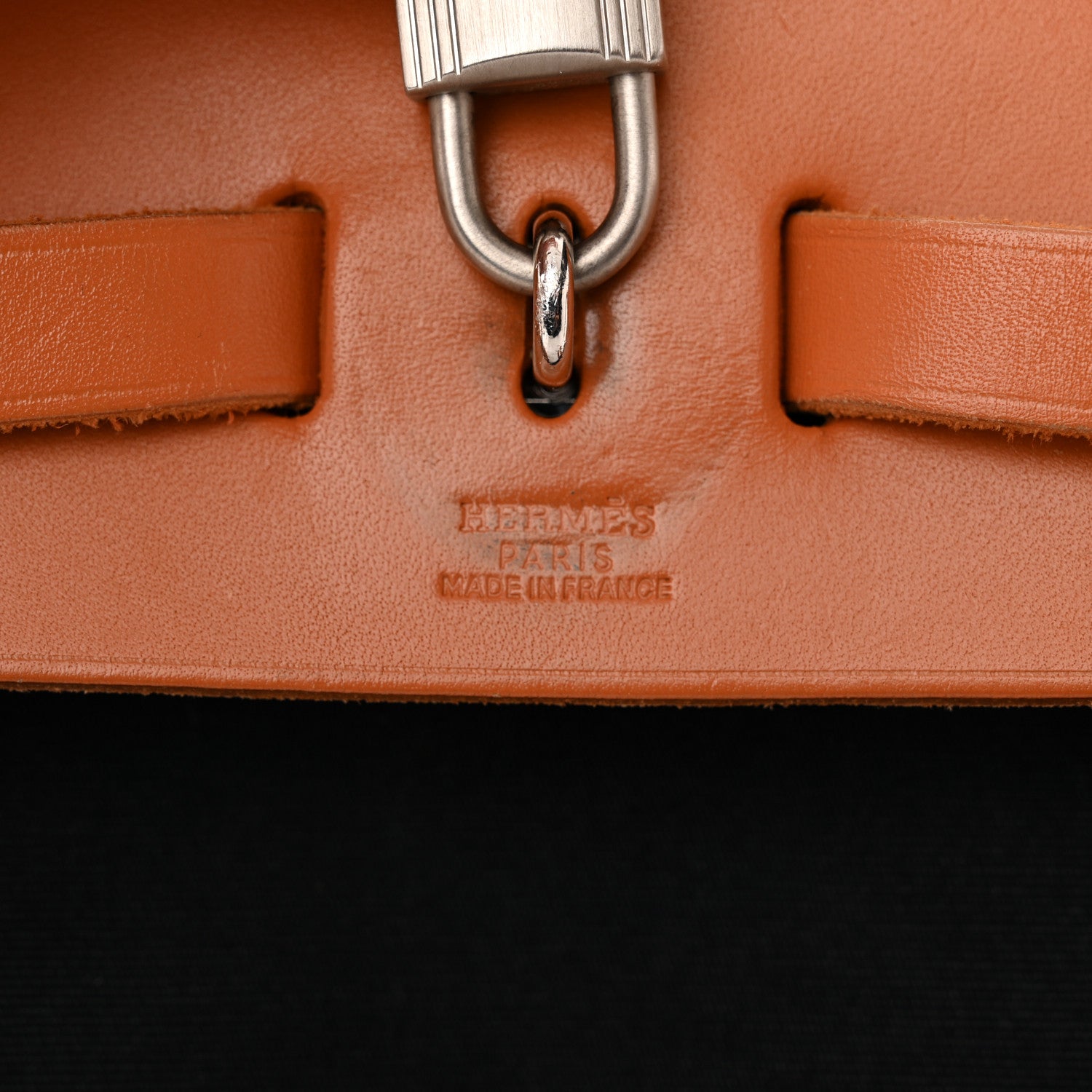 Hermes Toile Vache Calfskin Herbag 30 PM Backpack Black Natural 6 of 13