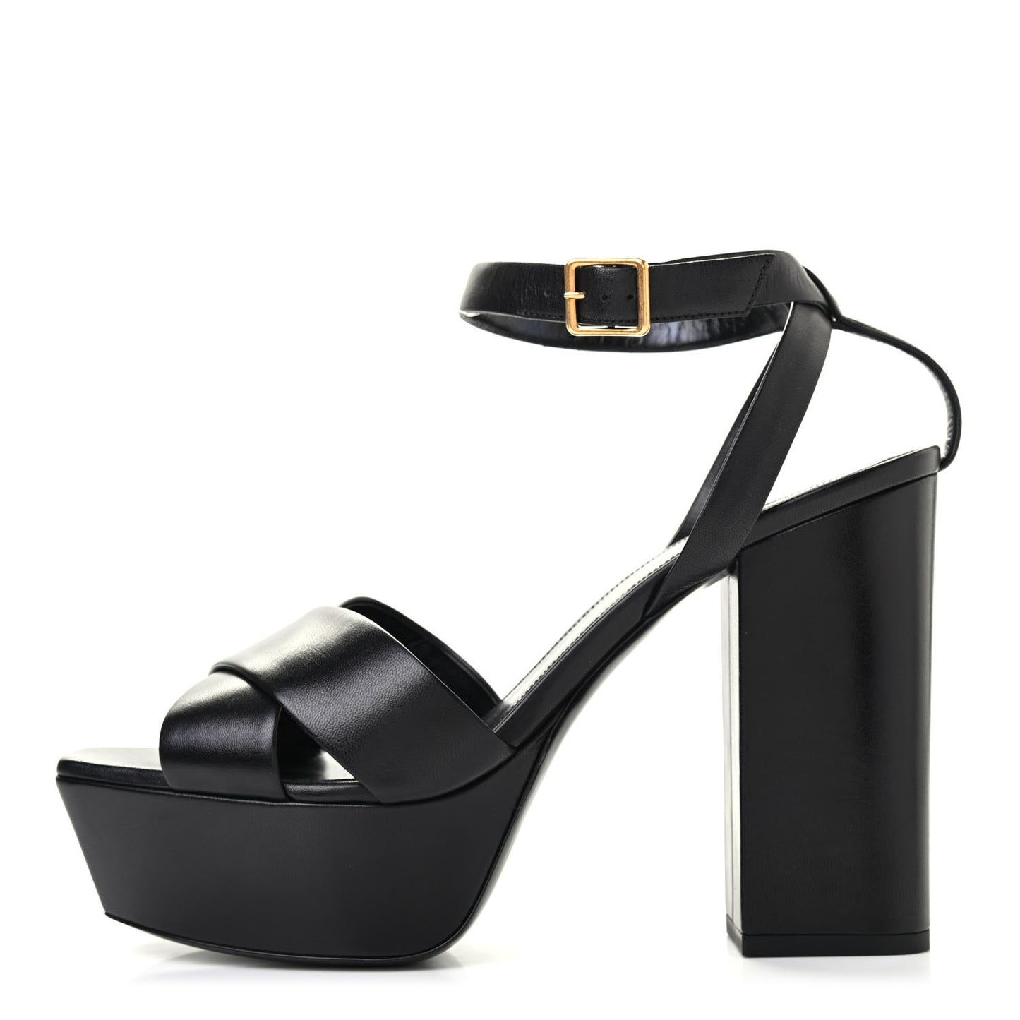 Calfskin Farrah 80 Platform Sandals 38 Black 40.5 Black