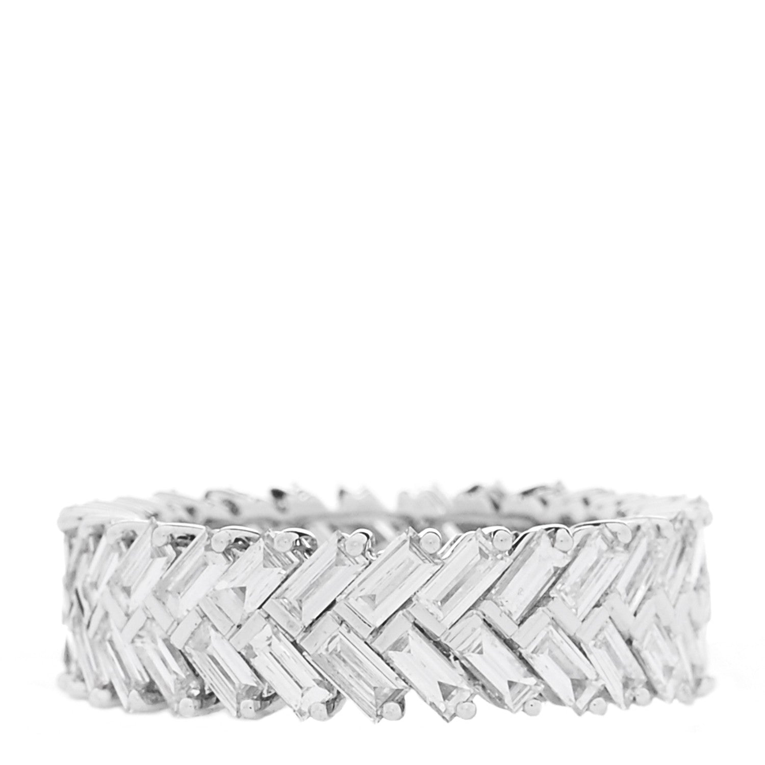 Anita Ko 18K White Gold Diamond Zipper Ring 55 7.25 1 of 5