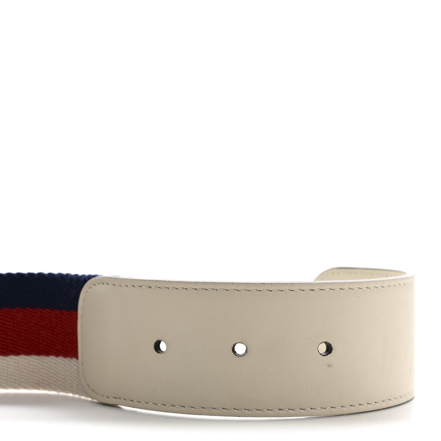 Gucci Nylon Calfskin Sylvie Web Double G 40mm Belt 85 34 Mystic White Hibiscus Red Maritime 3 of 8