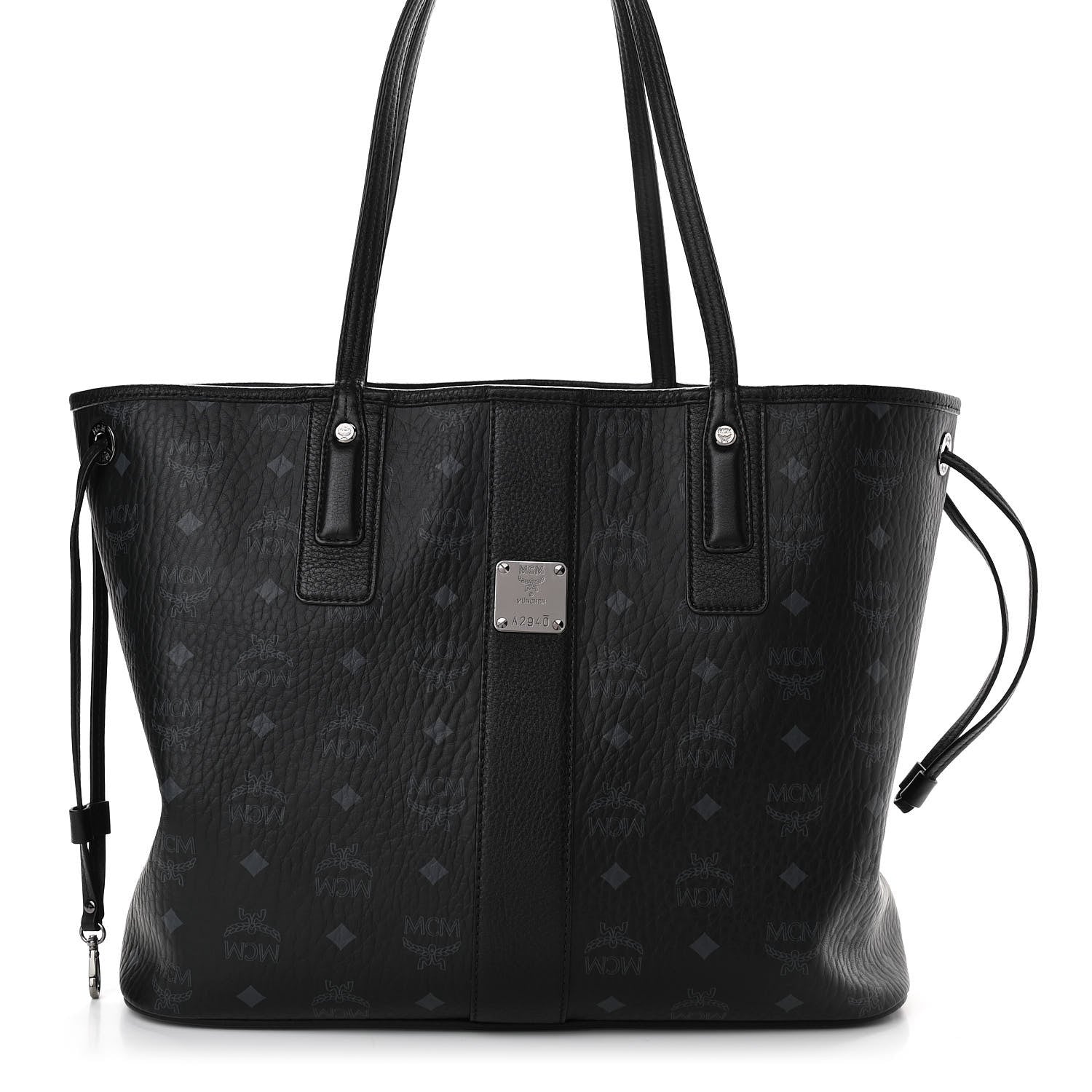MCM Visetos Medium Liz Reversible Shopper Tote Black 3 of 18