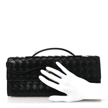 Bottega Veneta Nappa Intrecciato Long Andiamo Top Handle Clutch Black 2 of 10