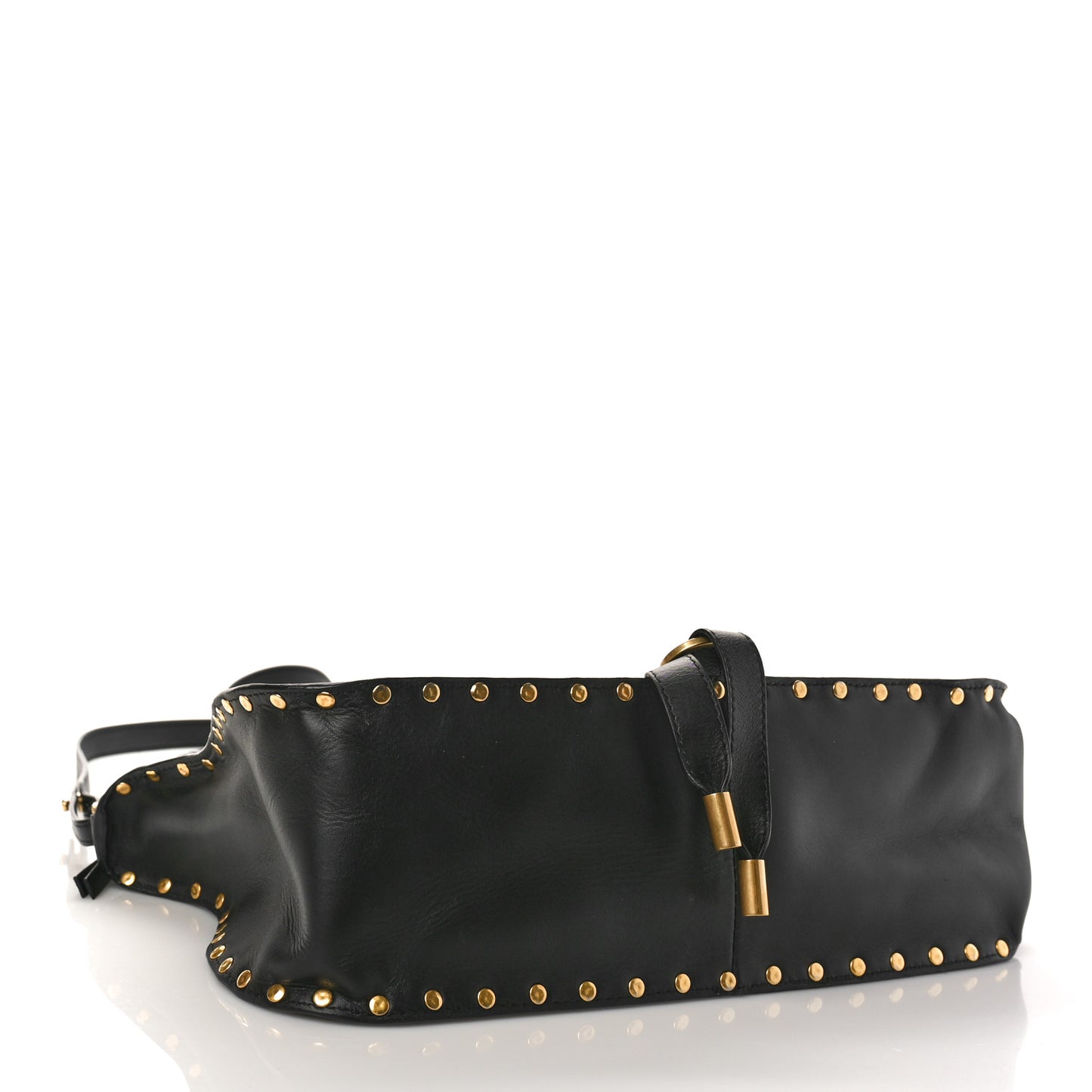 Calfskin Studded Medium Marcie Satchel Black
