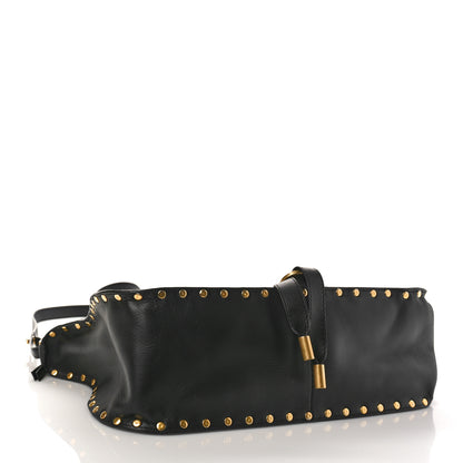 Chloe Calfskin Studded Medium Marcie Satchel Black 4 of 8