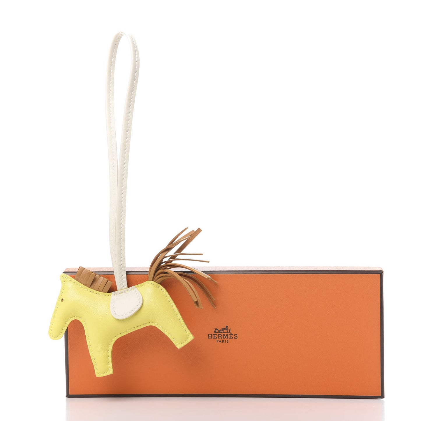 Milo Lambskin Grigri Rodeo Horse Bag Charm PM Lime Sesame Craie