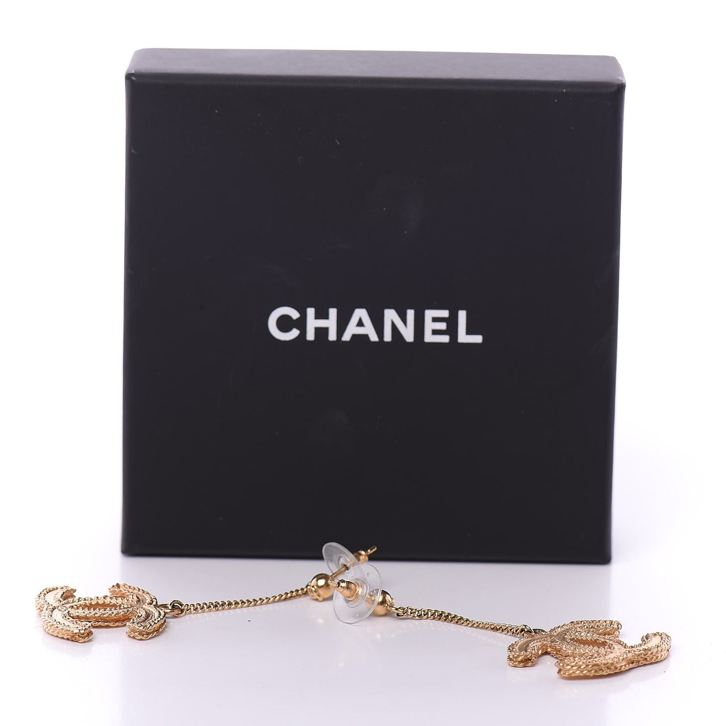 CC Drop Earrings Matte Gold