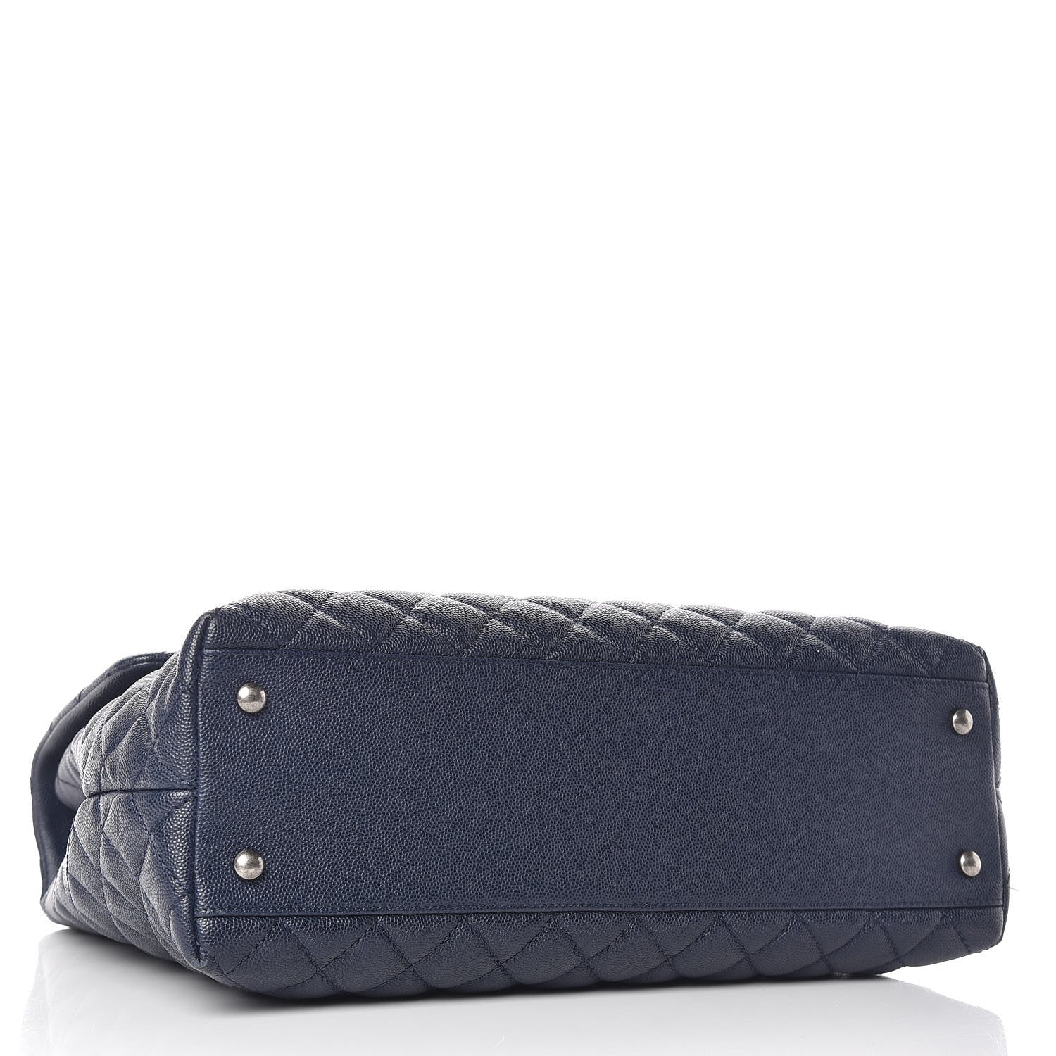 Chanel Caviar Quilted Large Coco Handle Flap Navy Blue 4 of 11