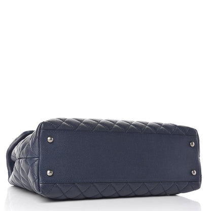 Chanel Caviar Quilted Large Coco Handle Flap Navy Blue 4 of 11