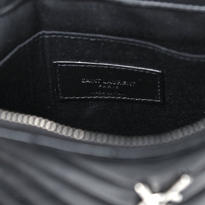 Saint Laurent Calfskin Matelasse Chevron Monogram A5 Wristlet Black 7 of 7