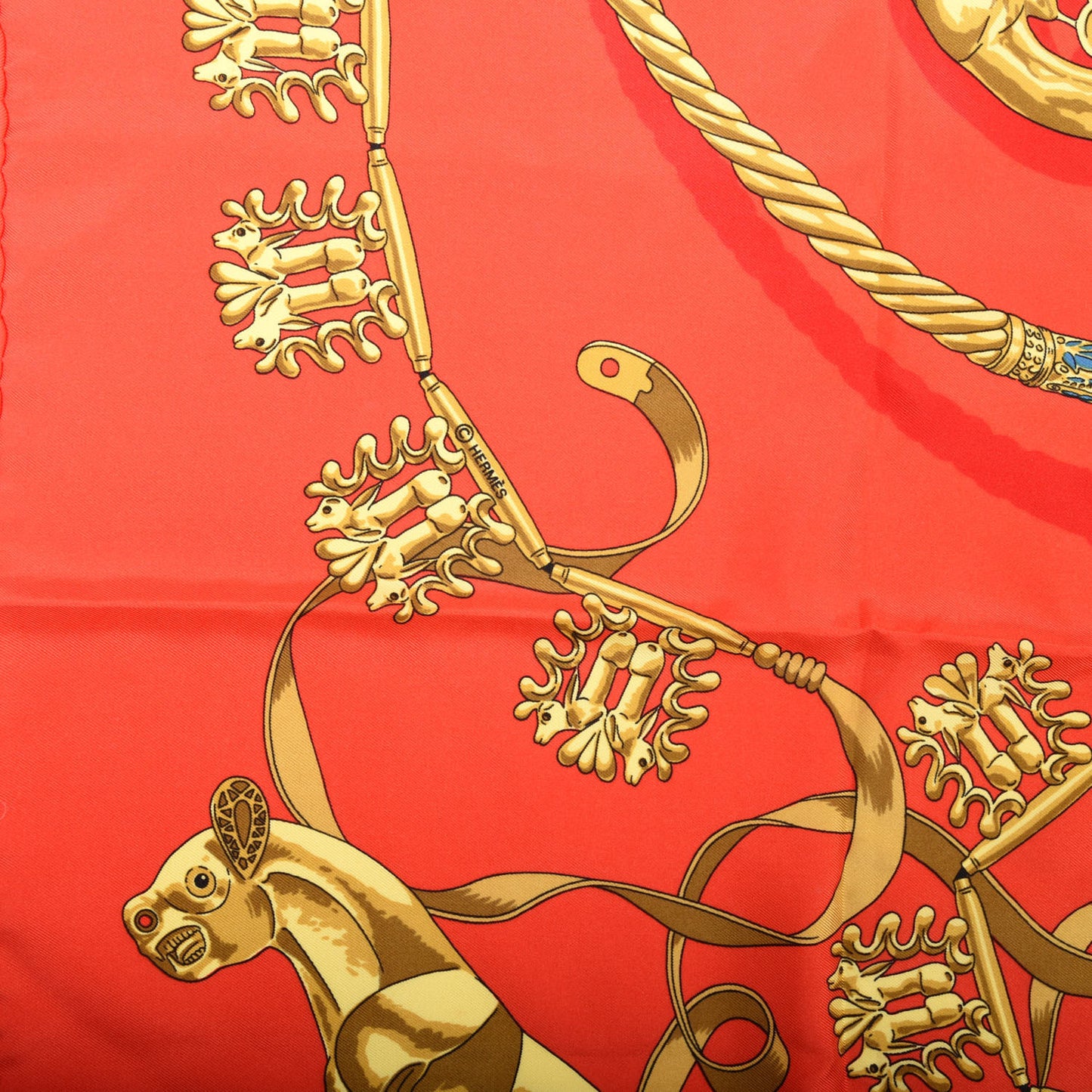 Silk Mousseline Les Cavaliers D'Or Scarf 90