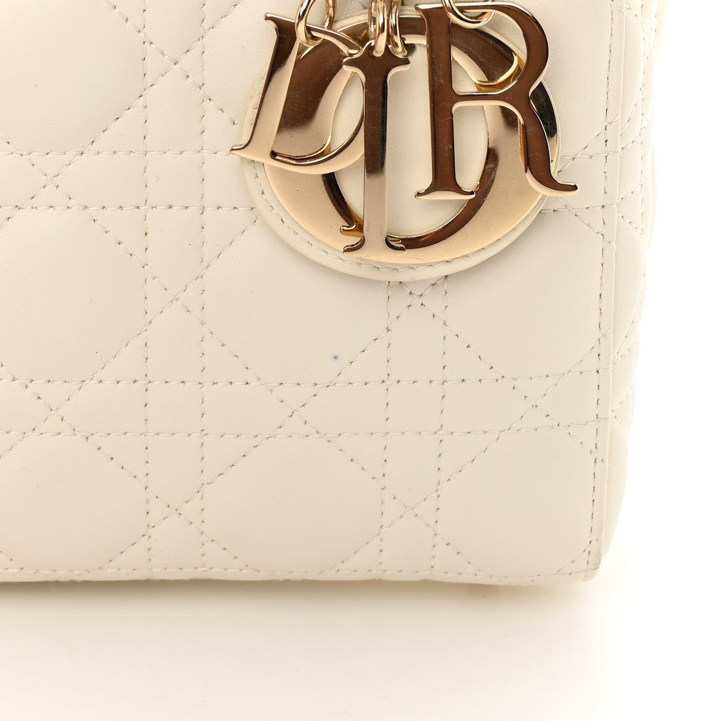 Lambskin Cannage Small My ABCDior Lady Dior White