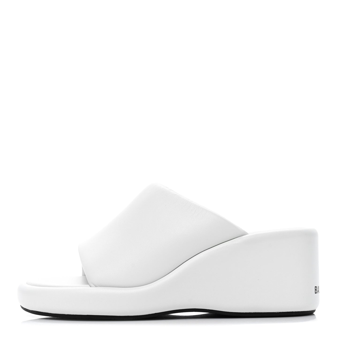 Smooth Nappa Logo Rise Wedge Sandals 39 White Black