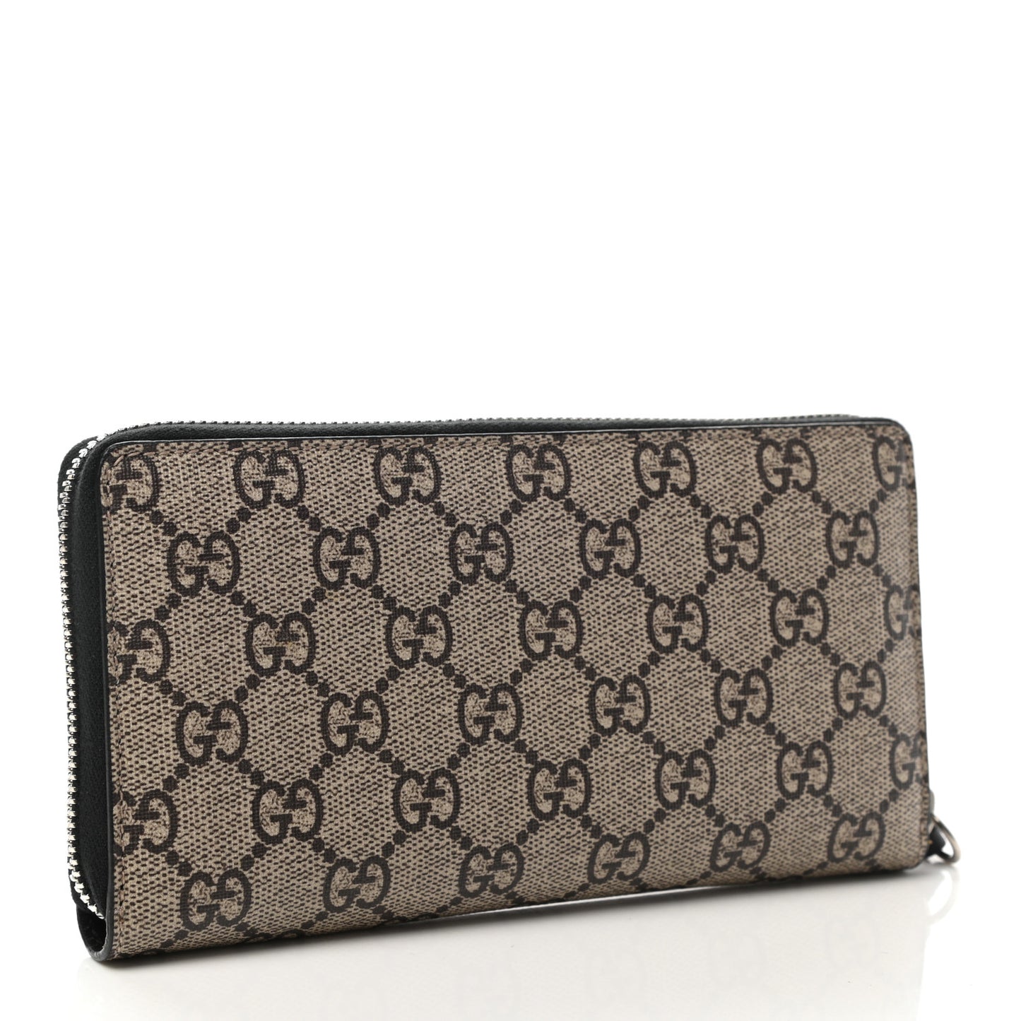 GG Supreme Monogram Kingsnake Zip Around Wallet Black
